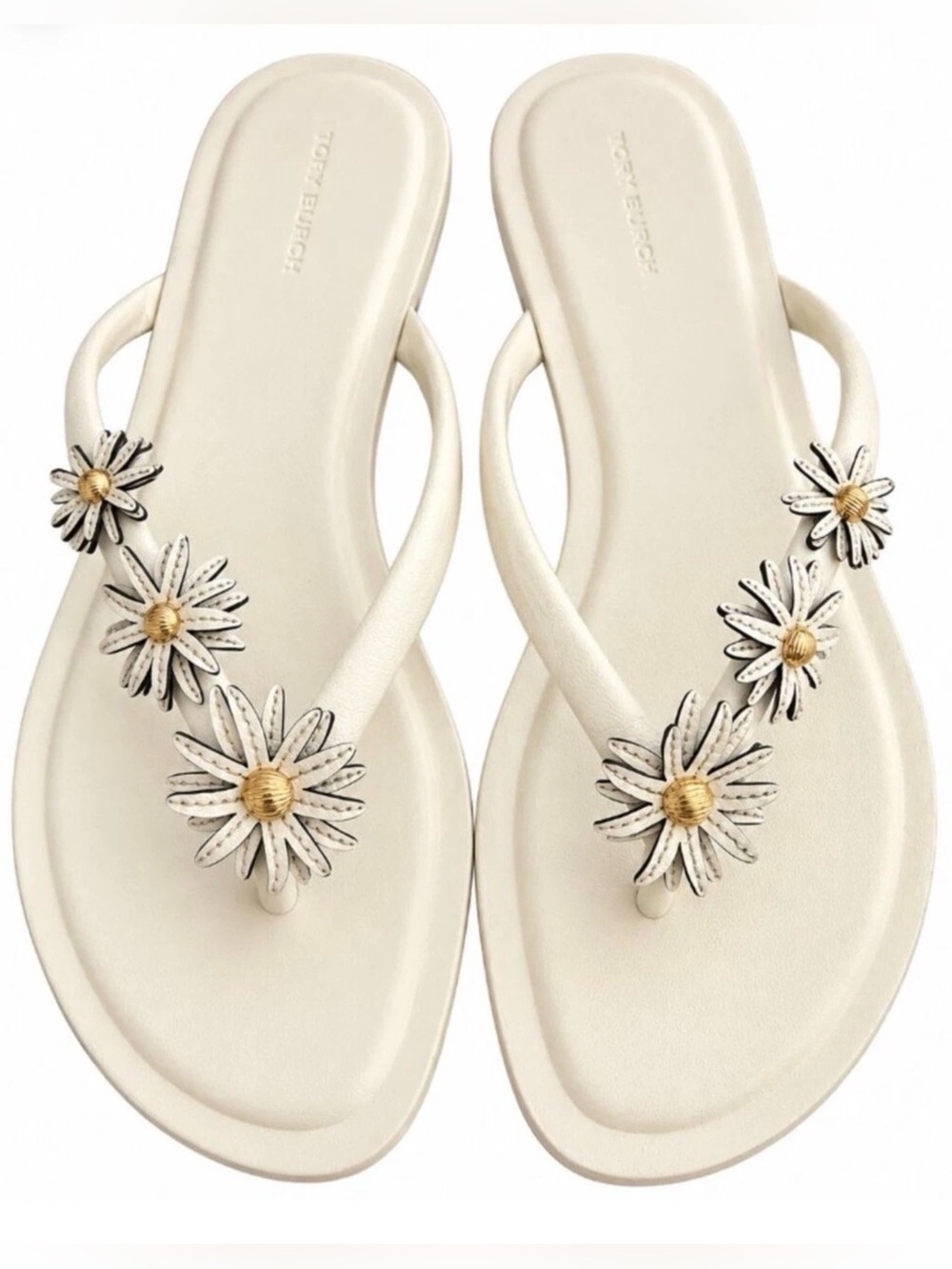 Tory Burch Chelsea White Leather Flip Flop Sandal Size 11 NWOB